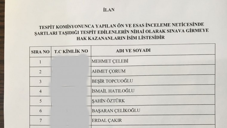 Kadroya Geçmek İçin Sınava Gireceklerin İsim Listesi Belli Oldu...